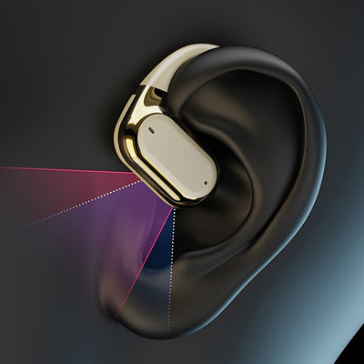 Open Ear Clip Headphones Wireless Non-In-Ear Hanging Sports Headphones for Running, Cycling and Car Use E-Sports Gaming Music Headphones with Long Standby Time Large Capacity Charging Case Smart Digital Display