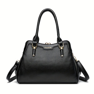 OGEHUAFEE 's Quilted Handbag - Elegant Multi-Layer French-Inspired Quilted Striped (Brown/Beige/Green/Black) Button Closure, Golden-Tone Hardware, Detachable Strap & Nylon - Dress Handbag for, Wedding,