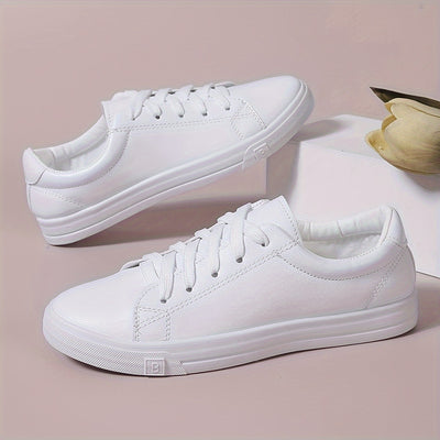 Women's Trendy Flat Sneakers, Casual Lace Up Outdoor Shoes, Comfortable Low Top Sport Shoes