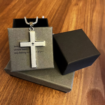 1pc Men'S & Women'S 304 304 304 304 Stainless Steel Cross Pendant Necklace - Heavy-Duty 304 304, 304 304 Stainless Steel, Golden/Tan, Golden-Tone Cross with & Cross Design, Durable Everyday Jewelry for Men & Women, Stylish La