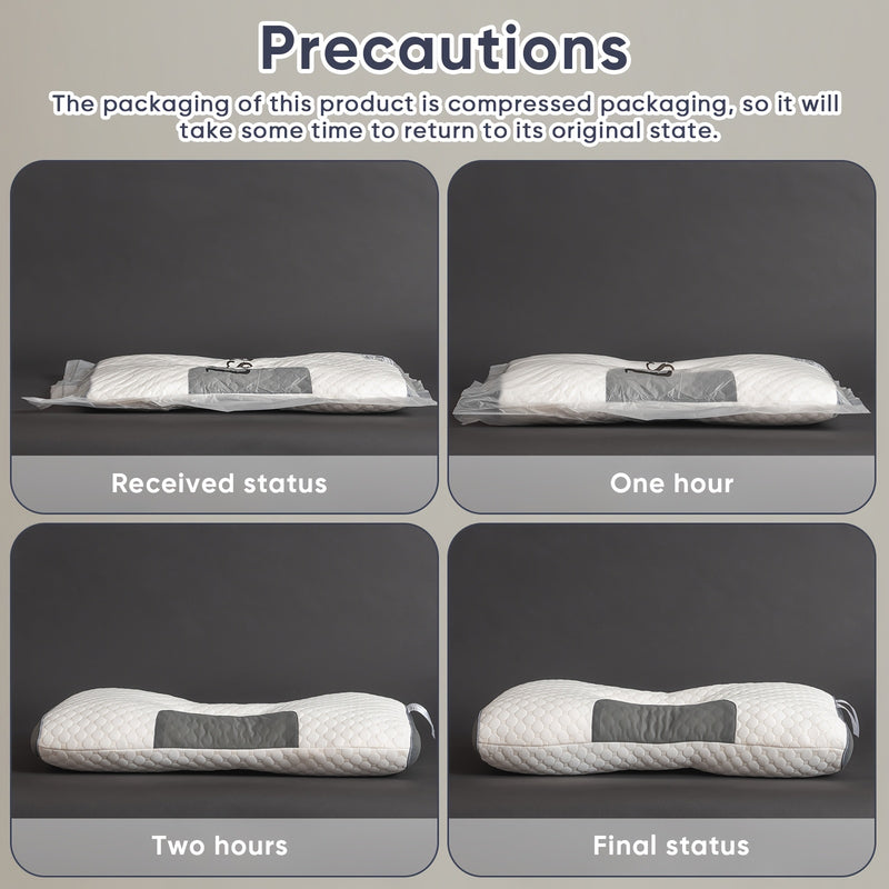 Buy 1 Get 1 Free, Total Of 2 Massage Neck Pillows Adjustable Ergonomic Orthopedic Contour Support, High-Quality Pillow Core with Removable Zippered Cover, All-Season Sleeping Comfort, Neck And Shoulder Massager, Modern Pillow