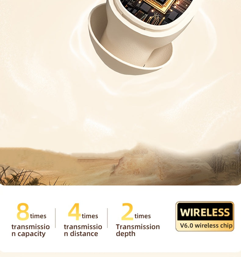 HYUNDAI HY-S13 2025 Wireless Earbuds - 100+ Hour Battery Life, 0 Pressure Sensation, 6.0 Flash Connection, 6.0 Wireless, 6.0 Wireless Earbuds with 6.0 Wireless Technology, Comfortable Fit For Everyday Use, Sleek Earbud Design