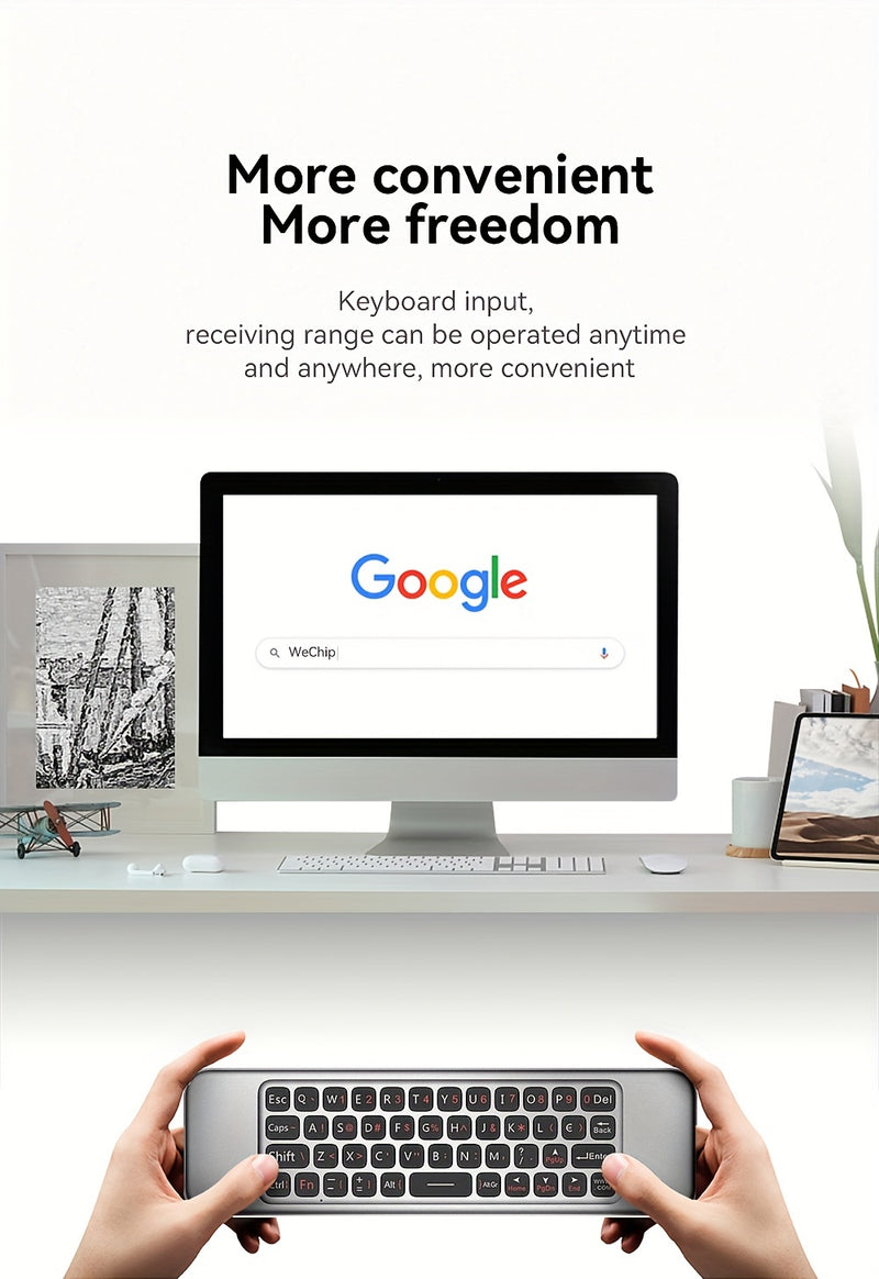 2.4G Universal Remote Control with Voice Command, Gesture Control, IR Learning, and Mini Keyboard - Programmable for Smart TV & Devices, Device Control Solution, Entertainment System Management, Programmable Remote Control, V