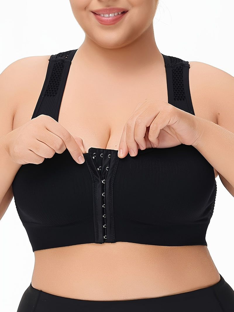 New Cross-Border Plus-Size Sports Bras with Breathable Mesh, Strong Support, Wire-Free, Seamless Design, Available in a Set of Three.