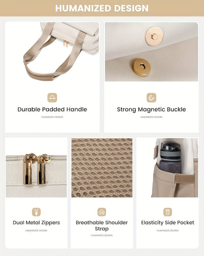 حقيبة ظهر أنيقة قابلة للتحويل للكمبيوتر المحمول للنساء - نايلون ناعم، حجرات متعددة، إغلاق بسحاب، مثالية للمدرسة والسفر والترفيه، متوفرة باللون الرمادي والوردي والأزرق والأحمر والأسود، حقيبة ظهر للمدرسة