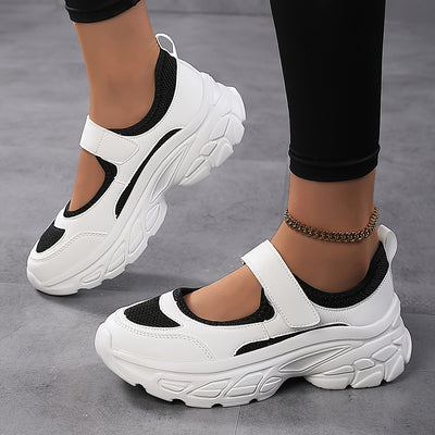 Women's Breathable Mesh Platform Sneakers, Casual Ankle Strap Outdoor Shoes, Women's Comfortable Shoes
