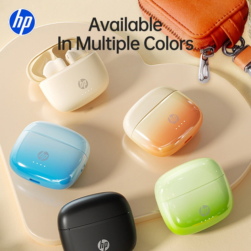 HP Prismatic Gradient Wireless Earbuds with 22H Playtime, Auto-Pairing, Clear Talk Noise Reduction Mic, Touch Control for iOS/Android - Ideal for Gaming & Workouts, Perfect Holiday/Halloween Gift, Wireless Earbuds, Workout He