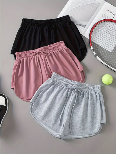 Targeted Three-piece Sports Shorts, Suitable for Yoga, Running, Fitness, Casual Sports Shorts