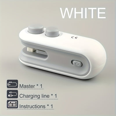 1pc Snack Packaging Bag Sealer, Built-in Lithium Battery USB Rechargeable Mini Household Sealer, Portable Mini Sealer for Picnic Outings, Hand-pressed Plastic Sealer, Plastic Bag Sealing Artifact, Suitable for Sealing Snack B