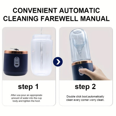 Portable Electric USB Juicer Blender, Dual Cups, Six-Blade System with Button Control, 1500mAh Rechargeble Lithium Battery for Smoothies and Citrus Drinks - Easy to Clean Food Grade Materials Essential Item at Home Kitchen Ou