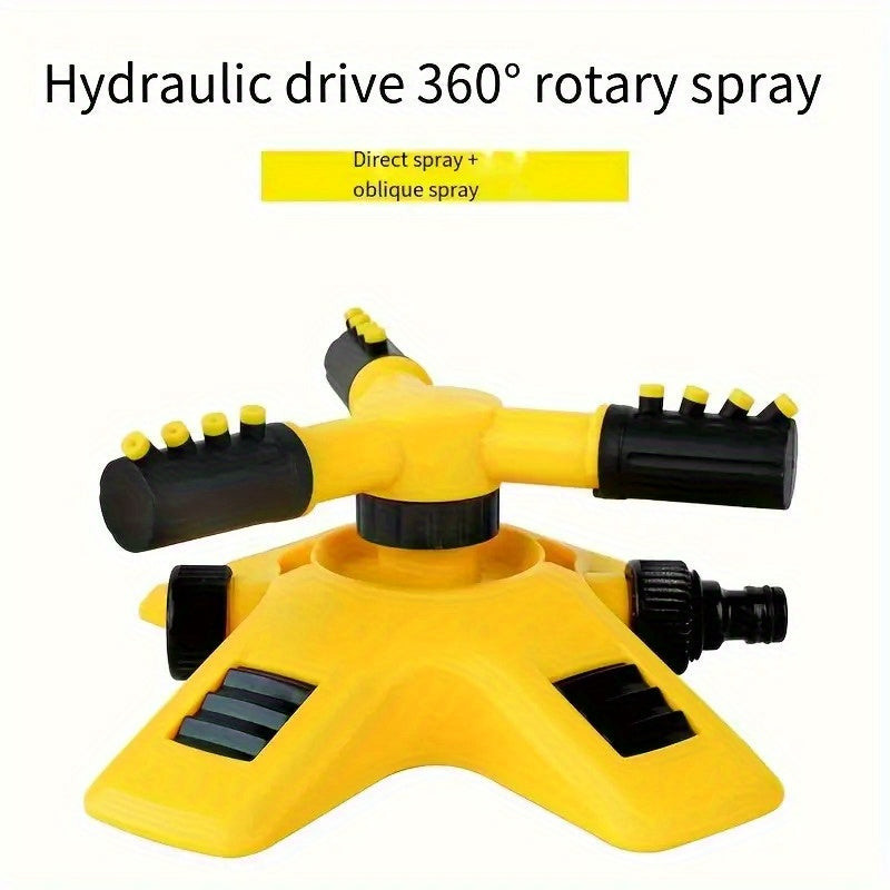 6pcs Lawn Sprinkler Set. 360° Rotating Sprinkler with Adjustable Arm, Plastic Material, Multi-Angle Rotation, Garden Irrigation System [2 4-Way Water Connections + 1 4/6 Standard Connection + 1 Multi-Function Connection]