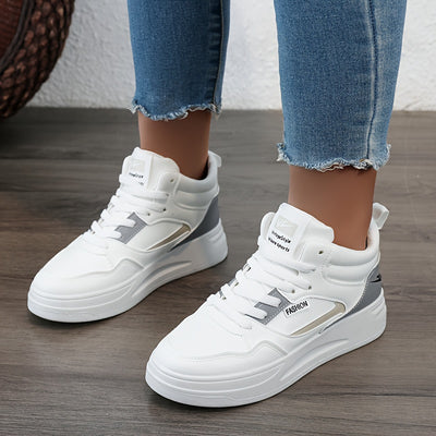 Women's High Top Skate Shoes, Casual Lace Up Outdoor Shoes, Women's Comfortable Sneakers