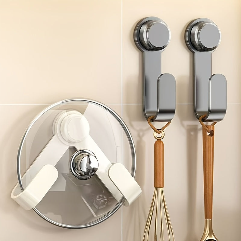 AnYabong Foldable Space-Saving Kitchen Organizer - Multi-Functional Hooks for Pot Lids, Cutting Boards & Utensils, Durable Metal with Super Absorption, Waterproof Design, Polished Finish (Black/White), Kitchen Organizers And