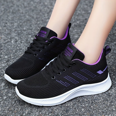 Women's Breathable Mesh Sneakers, Casual Lace Up Outdoor Shoes, Comfortable Low Top Sport Shoes