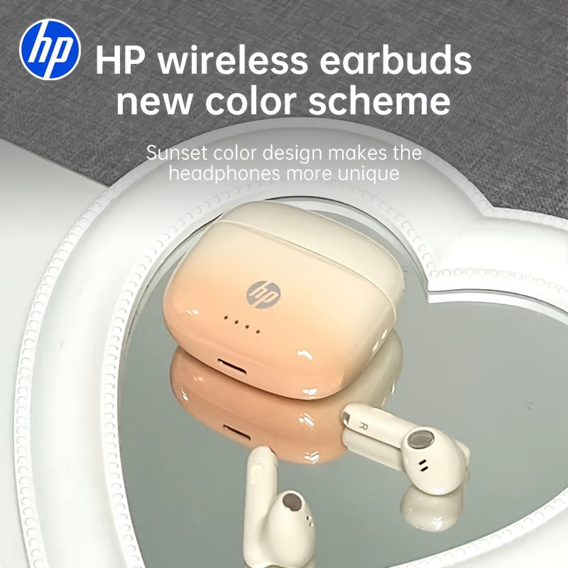 HP Prismatic Gradient Wireless Earbuds with 22H Playtime, Auto-Pairing, Clear Talk Noise Reduction Mic, Touch Control for iOS/Android - Ideal for Gaming & Workouts, Perfect Holiday/Halloween Gift, Wireless Earbuds, Workout He