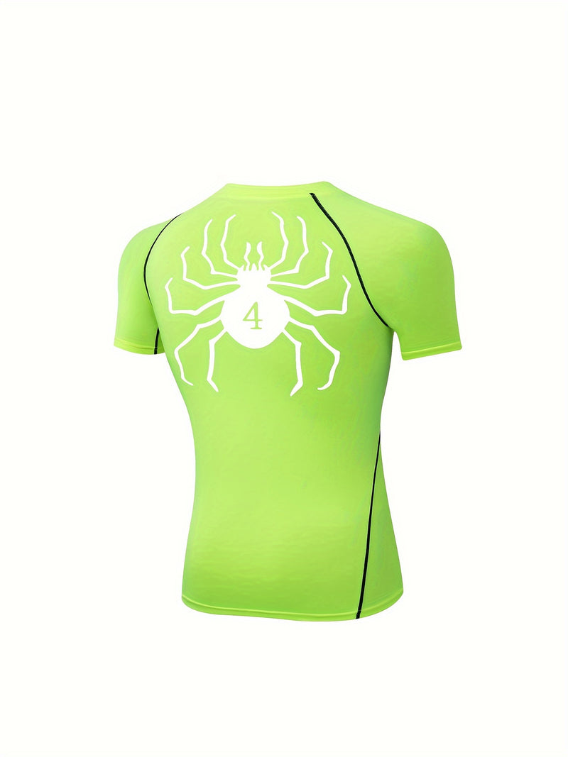 Spider Pattern Compression Shirts Men&