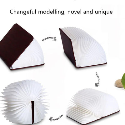 مصباح كتاب خشبي بخمسة ألوان، مصباح كتاب ليلي، مصباح كتاب قابل للطي لغرفة النوم، مصباح طاولة النوم، هدية عيد ميلاد دافئة، مصباح كتاب قابل للطي إبداعي، مصباح كتاب LED، شحن رومانسي