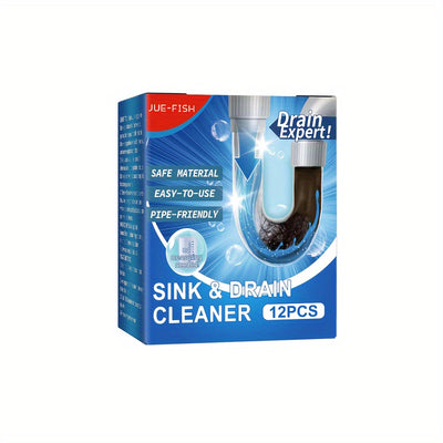 12pcs High-Quality Drain Cleaner - Powerful Kitchen Sink & Pipe Unclogging Powder, Safe for All Surfaces, Sewer Cleaning, Pipe Cleaning Powder