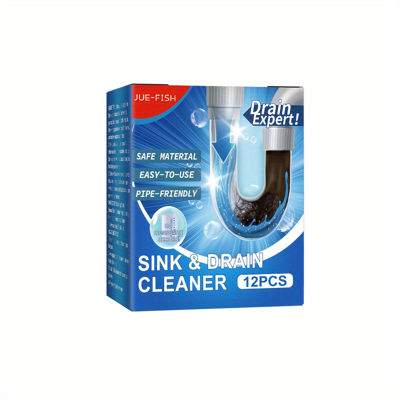 12pcs High-Quality Drain Cleaner - Powerful Kitchen Sink & Pipe Unclogging Powder, Safe for All Surfaces, Sewer Cleaning, Pipe Cleaning Powder