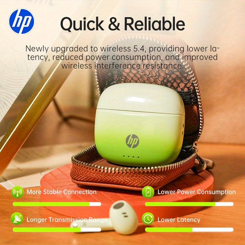 HP Prismatic Gradient Wireless Earbuds with 22H Playtime, Auto-Pairing, Clear Talk Noise Reduction Mic, Touch Control for iOS/Android - Ideal for Gaming & Workouts, Perfect Holiday/Halloween Gift, Wireless Earbuds, Workout He