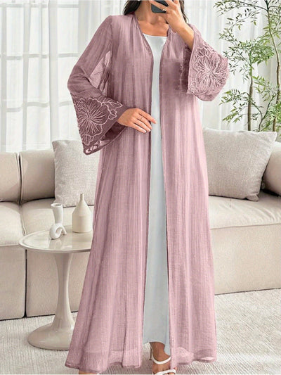 Women'S Elegant Arabic Abaya Robe - Long Formal & Everyday Islamic Dress, Flowy Long Gown for Wedding, Office, Travel - Modest Muslim Clothing in Lavender/Purple/Deep Red/Black/White/Gray/Blue/ - Easy Care Non-See-Through Fab
