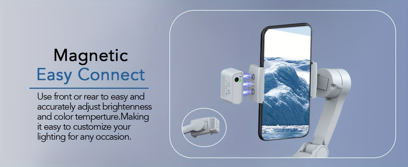 COMITOK L7Cpro Handheld Gimbal Stabilizer with 3-Axis, Portable Foldable Smart Gesture Control, USB Rechargeable, Battery, Ideal for Vlogging, Live Streaming, and Mobile Photography, Live Streaming Equipment | Modern Gimbal |