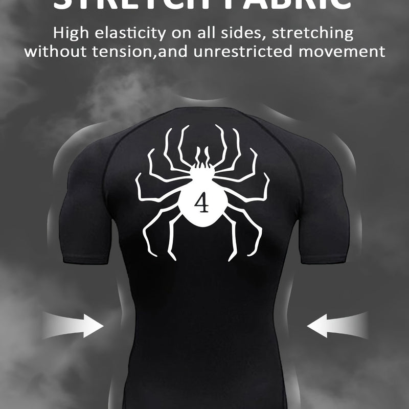 Spider Pattern Compression Shirts Men&