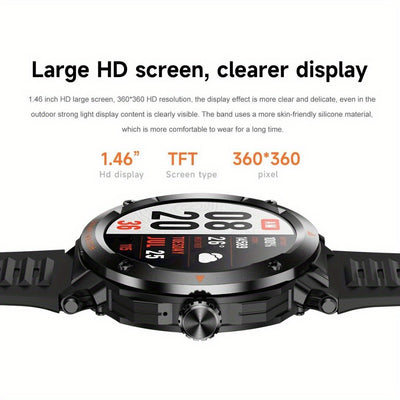 FFEOKKI TWS 2-in-1 Smartwatch with Earbuds - Zinc Alloy Bezel, 3.71cm Round Display, Wireless Call Function, Music Playback, NFC, Multiple Sports Modes, Fitness Tracking, Compatible with iPhone Android Smartphone, Activity Mo