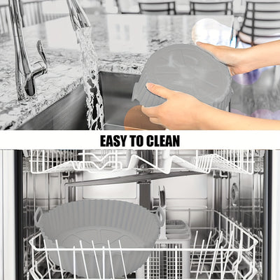 2 Pack Air Fryer Silicone Pot, Reusable Silicone Air Fryer Liners, Air Fryer Accessories, Kitchen Accessories Replacement For Disposable Parchment Paper Liner, Compatible With Ninja, Tower, COSORI