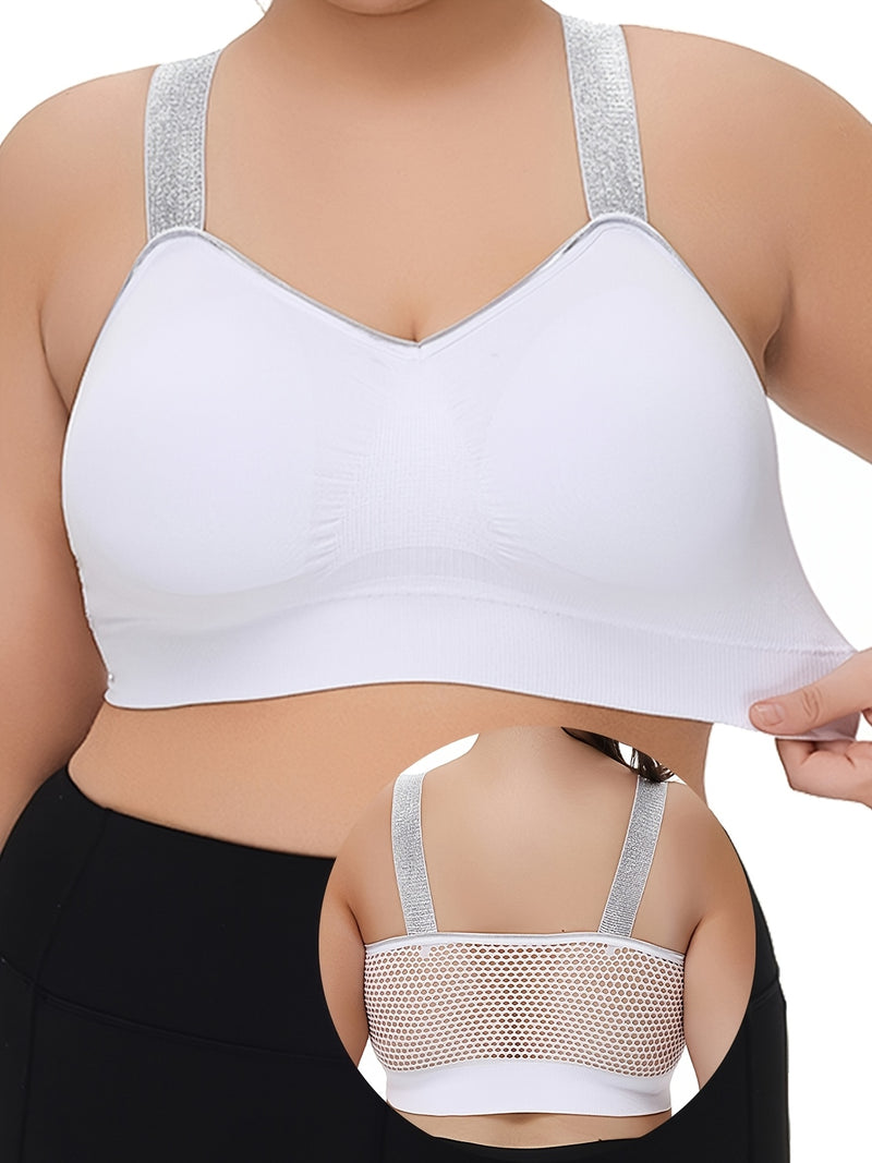 Middle Eastern Summer Thin Silvery Contrast High-End Bra Plus Size Breathable Women&