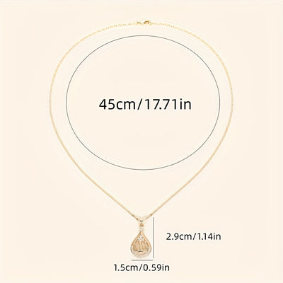 A Stylish Women'S Pendant Necklace Featuring an Elegant Teardrop-Shaped Pendant, Adorned with Micro-Set Synthetic Zirconia, Perfect for Parties, Casual Outings, And Everyday Wear.