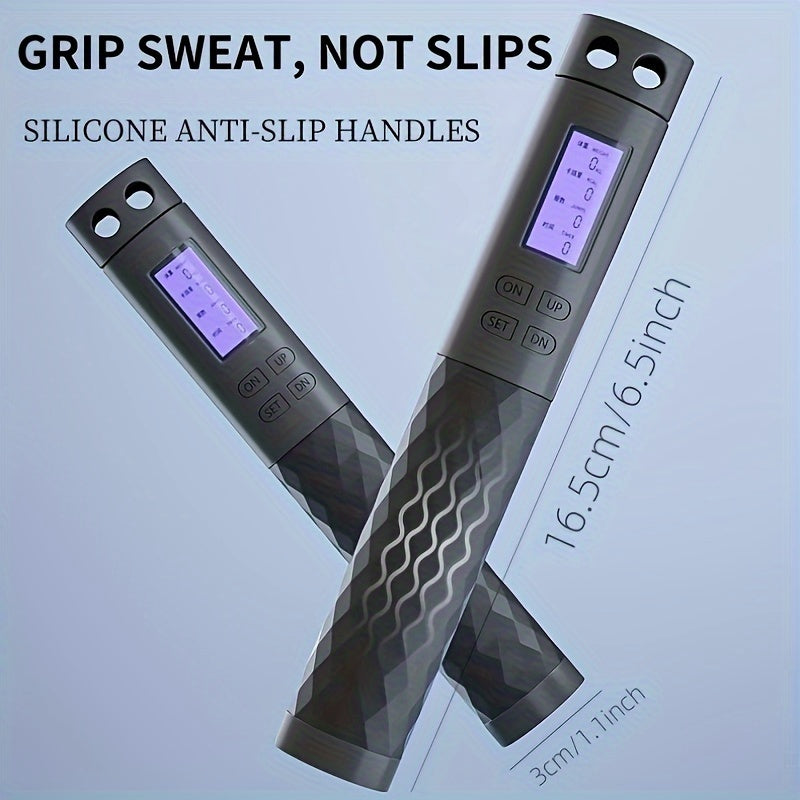 حبل القفز الذكي للياقة البدنية: قابل لإعادة الشحن عبر USB، وشاشة تقدم LED، ومقبض سيليكون متين للتمرينات لجميع الأعمار