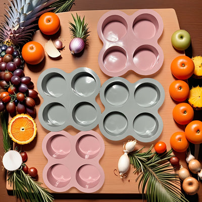 1pc Non-Stick Cake Mold - Oven, Microwave & Dishwasher Safe Bakeware - Pastel Pink/, Heat Resistant up to, Easy Release & Clean, Space-Saving 4-Cavity Design for Home & Professional Kitchens - Ideal for Cakes, Cupcakes, Burge