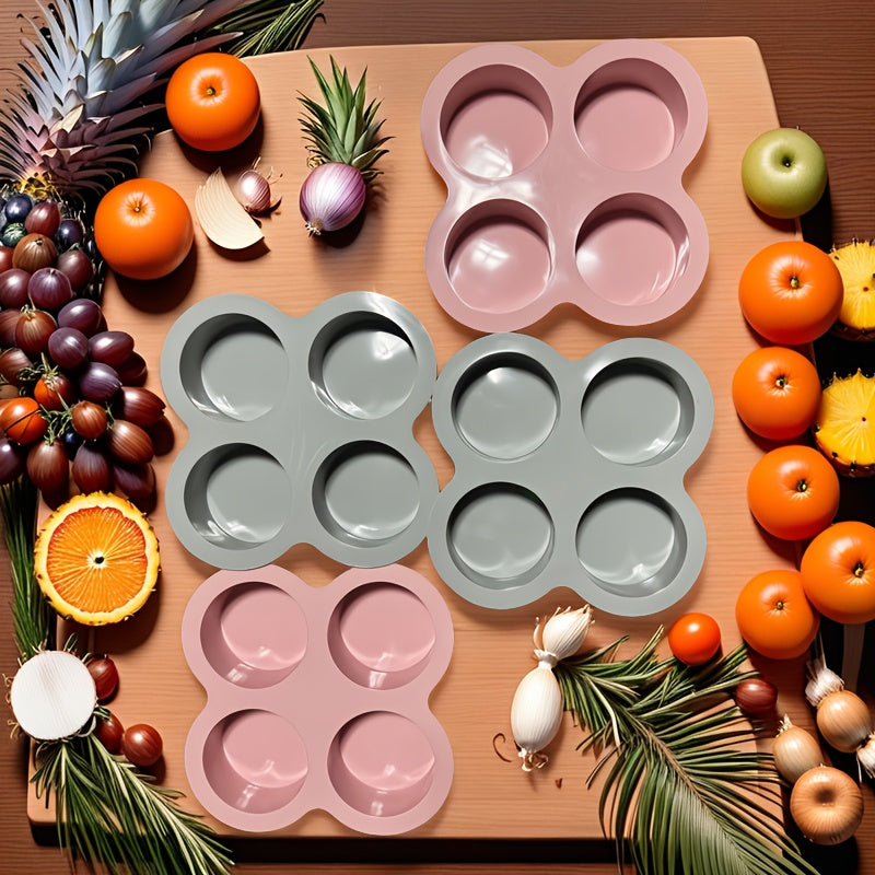 1pc Non-Stick Cake Mold - Oven, Microwave & Dishwasher Safe Bakeware - Pastel Pink/, Heat Resistant up to, Easy Release & Clean, Space-Saving 4-Cavity Design for Home & Professional Kitchens - Ideal for Cakes, Cupcakes, Burge