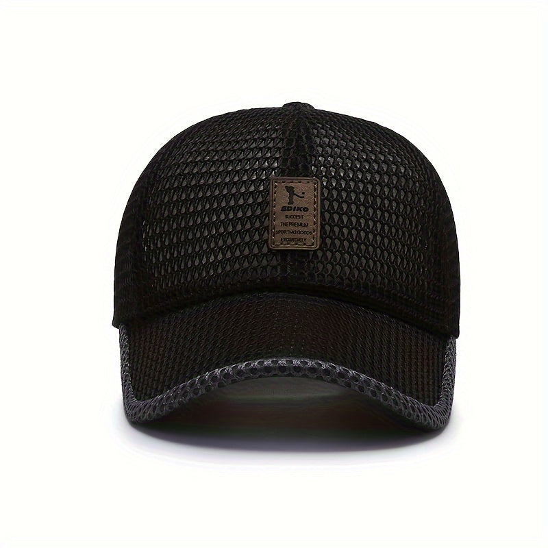 EDIKO Breathable Mesh Baseball Cap, Unisex Summer Trucker Hat, Outdoor Sports Running Cap, Woven Textile Material ≥80%, Hand Wash Only