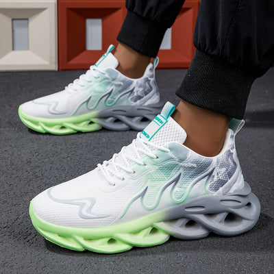 Men'S Breathable Sports Sneakers - Lightweight, Comfortable, Casual & Athletic Shoes with Lace-Up Closure, Stylish Blue & White Design, Ideal for Daily Fitness Training, Outdoor Activities, and Casual Wear, Athletic Footwear