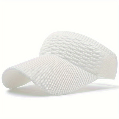 Breathable Women's Knitted Cap - Casual, Elastic, Sunshade Hat for Outdoor Sports & Sun Protection