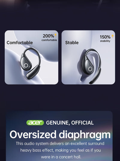 Acer TWS Wireless Headphones with Noise Cancelling, In-Ear Design, Lightweight Touch Control, Long Battery Life, HIFI Sound, Compatible with Mobile Phones, Tablets, And Laptops