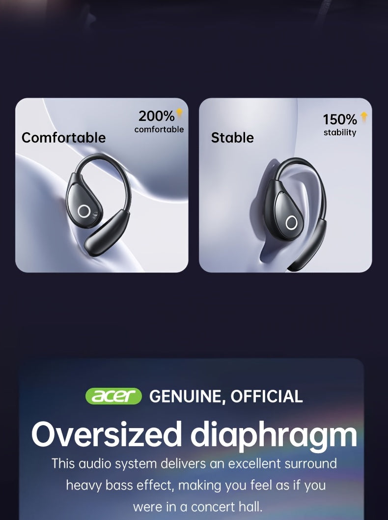 Acer TWS Wireless Headphones with Noise Cancelling, In-Ear Design, Lightweight Touch Control, Long Battery Life, HIFI Sound, Compatible with Mobile Phones, Tablets, And Laptops