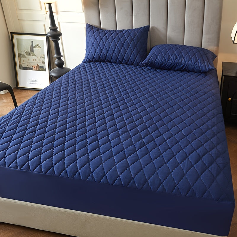 2/3pcs Set of Quilted Waterproof Bed Cover in Multiple Colors, Waterproof Mattress Protector, Bed Cover And Pillowcase Set, Non-Slip Full Coverage Bed Cover.