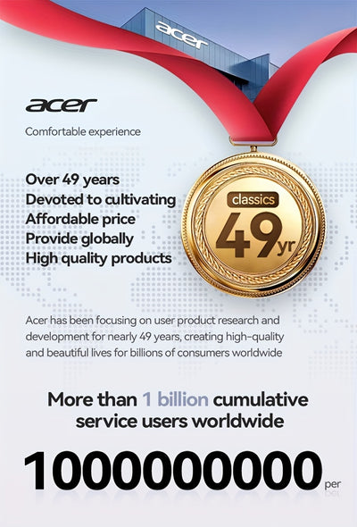 ACER OHR504 Wireless Headphone, Super Long Standby, Wireless Earphone Hi-Fi Stereo Sound, Smart Call Noise Cancellation, Gaming Mode Low Latency,  Comfortable Fit for Travel, Sports, Work, Study, Game, Multi-Device, Ideal Chr