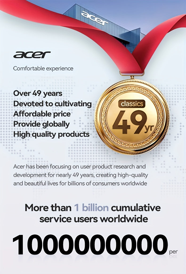 ACER OHR504 Wireless Headphone, Super Long Standby, Wireless Earphone Hi-Fi Stereo Sound, Smart Call Noise Cancellation, Gaming Mode Low Latency,  Comfortable Fit for Travel, Sports, Work, Study, Game, Multi-Device, Ideal Chr