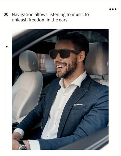 KOIPSSE Smart Glasses with Built-in Microphone, High-Resolution Audio, Waterproof IPX4, USB/Battery Powered, Rechargeable Lithium Polymer Battery, 120mAh, Wireless Connection, Outdoor Sports Glasses with HIFI Music Playback,