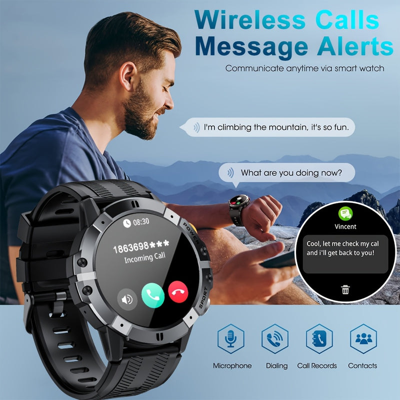 [Smart Watch] 1.52" Synwoo Smart Watch, Touchscreen Outdoor Sports Watch | 410mAh Battery, Pedometer, 100+ Exercise Modes, Camera Control, Weather Forecast, Swimming Mode, Black Strap, Outdoor Fitness Gear