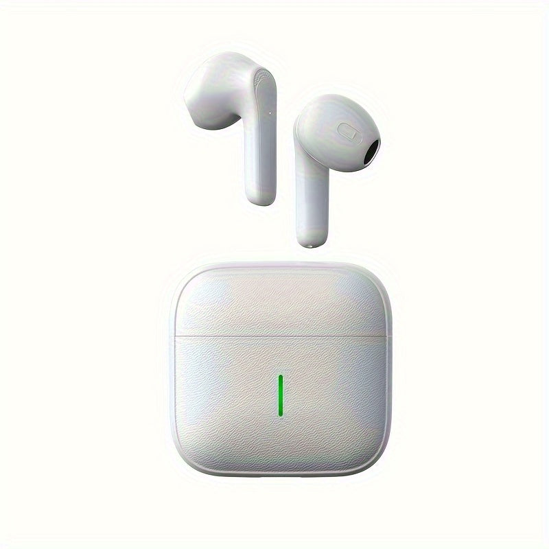 Wireless Earbuds with Long Battery Life, Mini Design, Dual Stereo Sound, Touch Control, Volume Control, Crystal Microphone, 180mAh Lithium Polymer Battery, Type-C Charging, Semi-Open Back Earcups, Non-Waterproof, Compatible w