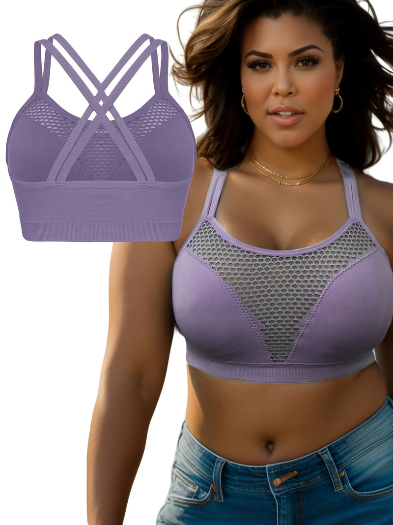 Set of 4 Popular Casual Sports Vests, Wireless, Supportive, Plus-Size Sports Bras.