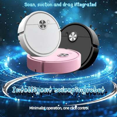 Ultra-Thin Smart Mini Robot Vacuum Cleaner - Battery-Powered, Compact Design for Hard-to-Reach Areas, Black, Efficient Filtration, Robot Floor Cleaning, Best Holiday Gift (Batteries Not Included)