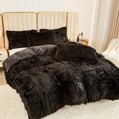 طقم غطاء لحاف فاخر من 3 قطع - غطاء سرير ناعم ومريح لجميع المواسم مصنوع من البوليستر بسحاب لغرفة النوم وغرفة الضيوف والمبيت