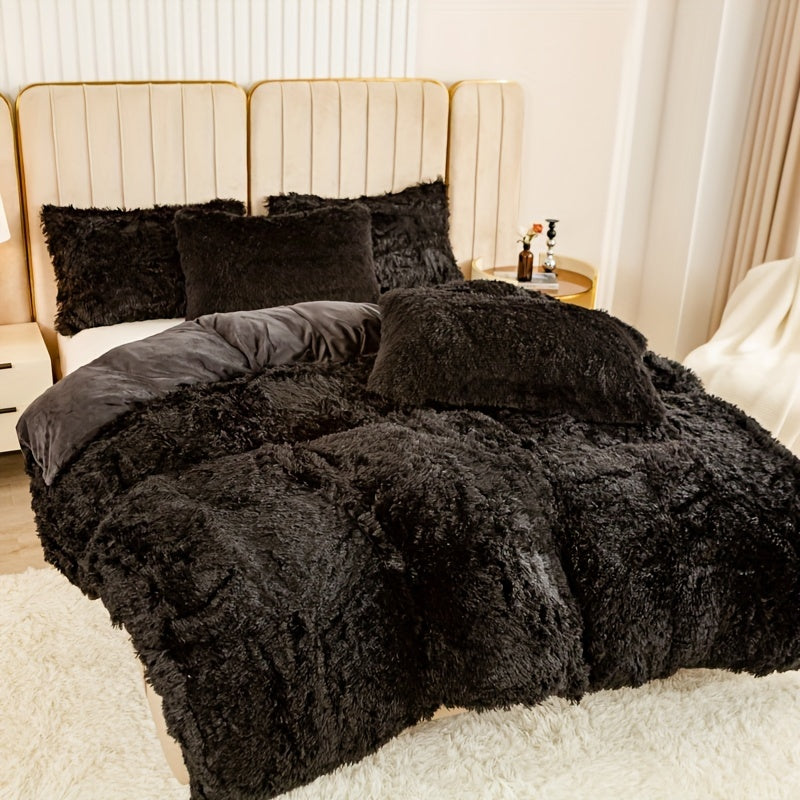 طقم غطاء لحاف فاخر من 3 قطع - غطاء سرير ناعم ومريح لجميع المواسم مصنوع من البوليستر بسحاب لغرفة النوم وغرفة الضيوف والمبيت