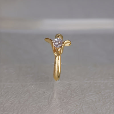 4pcs set of Women's fashionable snowflakes, cherry blossoms, tulips, inlaid Synthetic Zirconia U-shaped nose clip set, no perforation, adjustable retro elegant style, simple design, fashionable and versatile. Thanksgiving gif